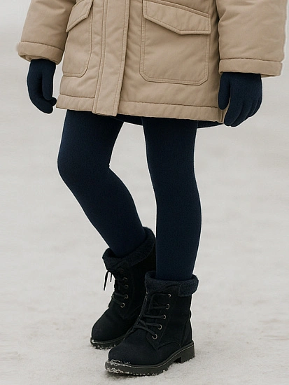 картинка Махровые детские колготки синие от известного бренда одежды для девочек Mark Formelle