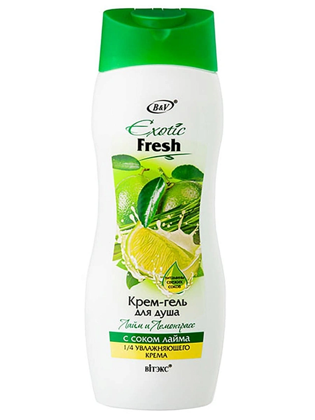 Крем-гель для душа Лайм и лемонграсс EXOTIC FRESH 500 мл, 4810153016706 - 1 Крем-гель для душа Лайм и лемонграсс EXOTIC FRESH 500 мл - 1