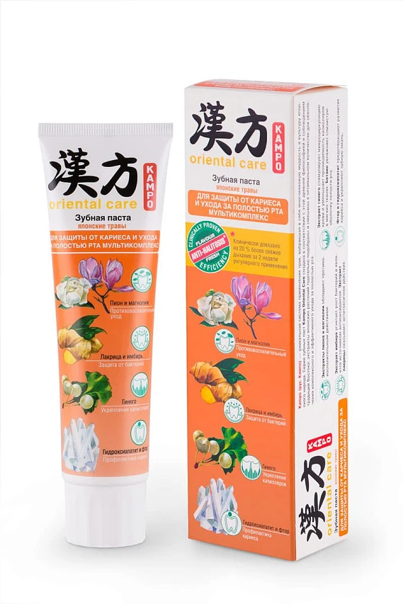 Паста зубная KAMPO ORIENTAL CARE Японские травы для защиты от кариеса мультикомплекс 100г. - 1