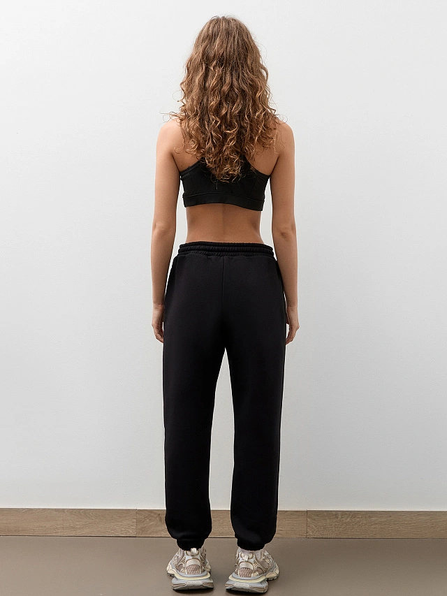 Теплые брюки женские черные с начесом - 8