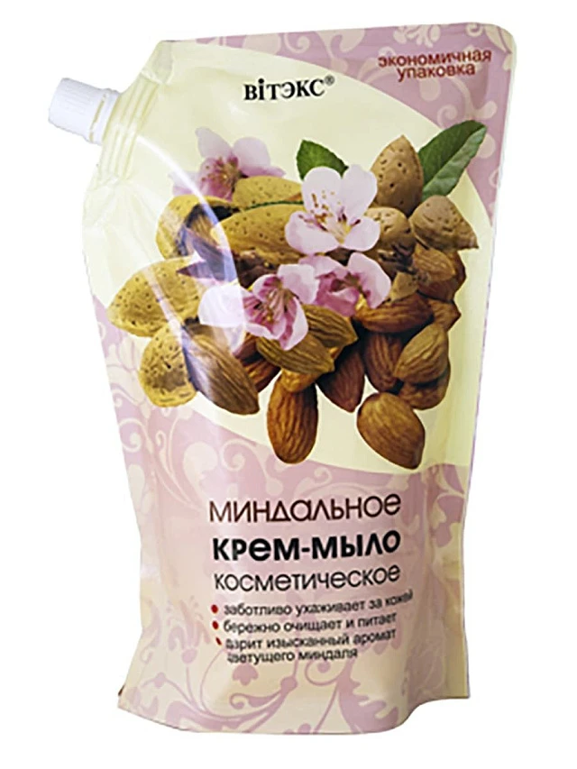 МИНДАЛЬНОЕ крем-мыло косметическое, пакет дой-пак 750мл - 1