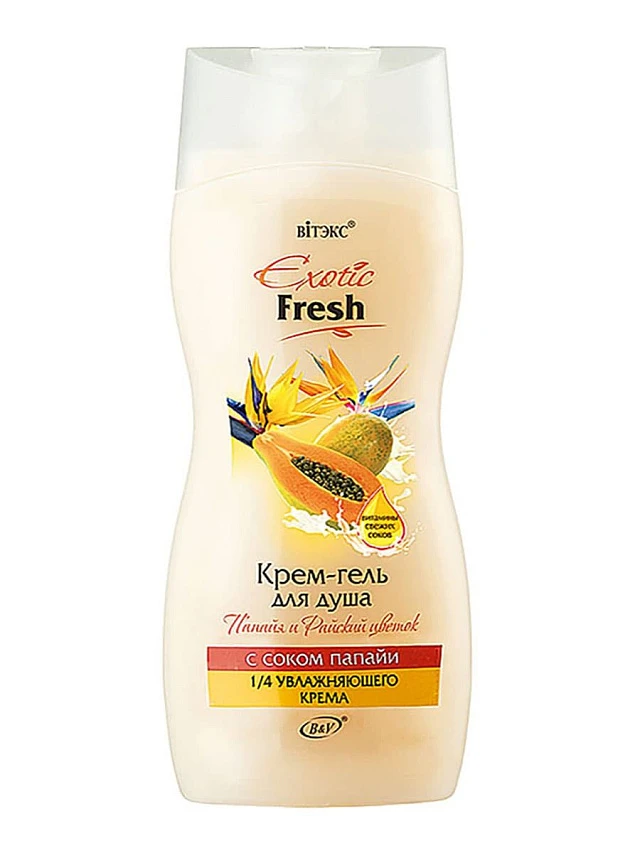 Крем-гель для душа Папайя и райский цветок EXOTIC FRESH 500 мл - 1