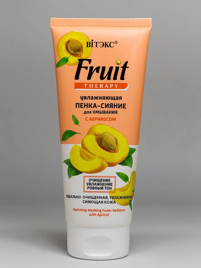 FRUIT Therapy Увлажняющая ПЕНКА-СИЯНИЕ для умывания с АБРИКОСОМ, 200 мл. - 1