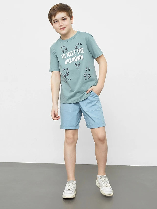 

Шорты для мальчиков, Серо -изумрудный, 22/18442Ц-9