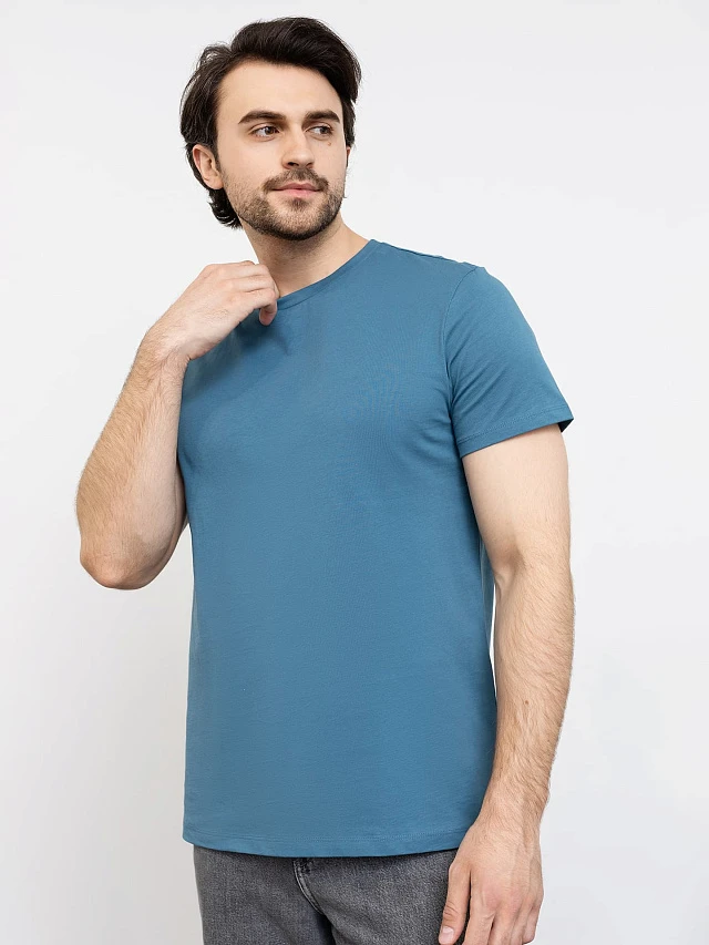 

Однотонная мужская футболка, Синий1, 22/3084П-0