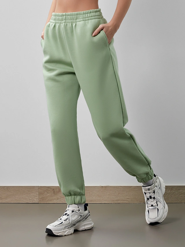 Брюки женские в туманно-зеленом оттенке - 5