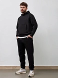 Теплый комплект мужской черный из футера с начесом
