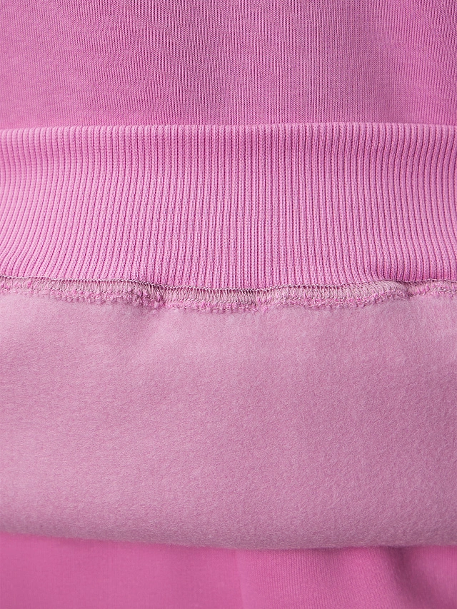 Теплое худи женское розовое с капюшоном - 7