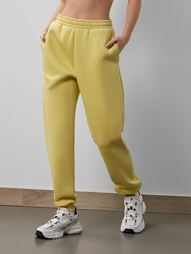 Теплые брюки женские желтые - 6