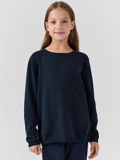 картинка Джемпер для девочек темно-синий  от известного бренда одежды для девочек Mark Formelle
