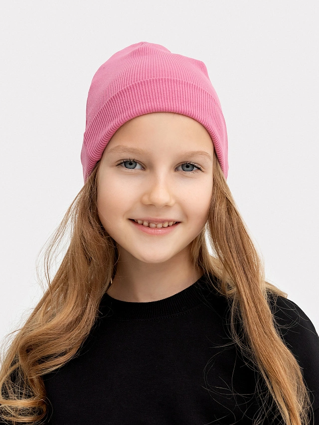 Шапка детская в темно-розовом цвете - 3