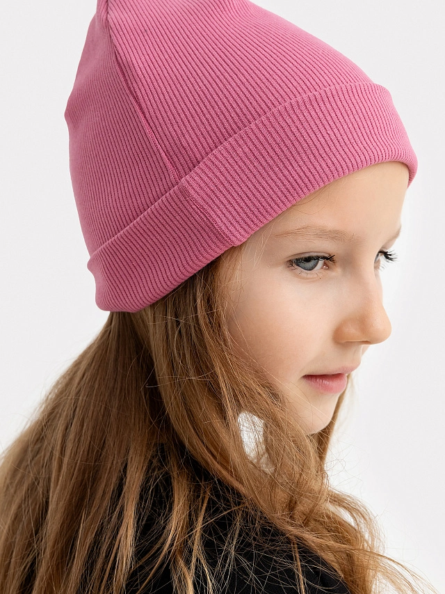 Шапка детская в темно-розовом цвете - 7