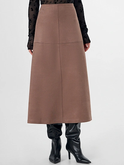 картинка Юбка женская бежевая "под замшу" от магазина стильной одежды Mark Formelle