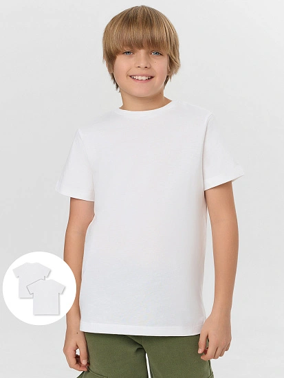 картинка Футболка для мальчиков мультипак (2 шт.) в белом цвете от магазина одежды для мальчиков от бренда Mark Formelle
