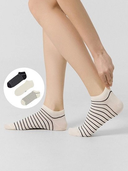 картинка Носки женские мультипак (3 пары) в бежевом цвете от магазина стильной одежды Mark Formelle