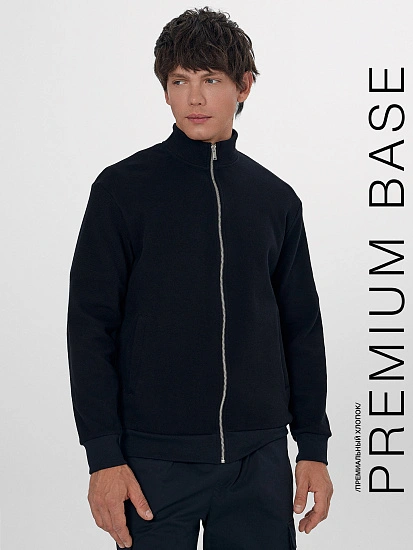 картинка Толстовка мужская черная на молнии от магазина мужской одежды Mark Formelle