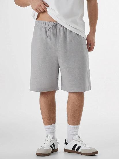 картинка Шорты мужские серые из хлопка и льна от магазина мужской одежды Mark Formelle
