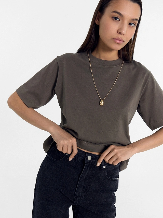 Футболка женская в сером цвете - 5