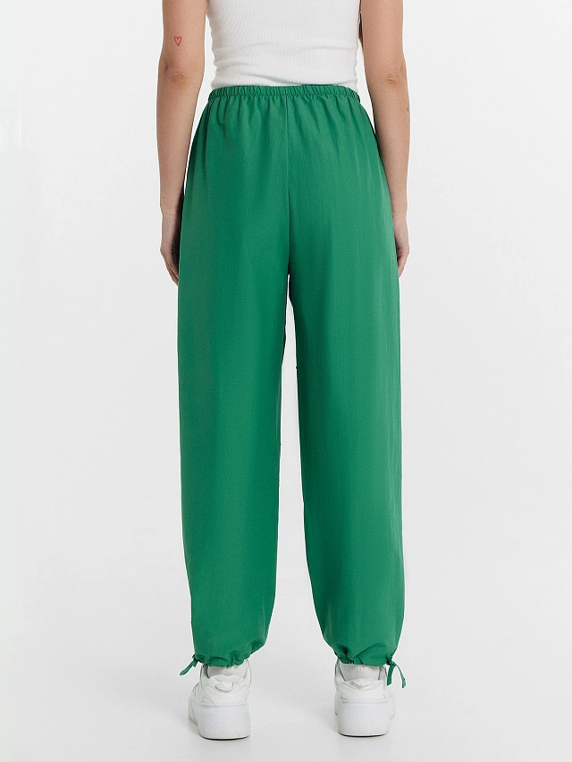 Брюки парашюты женские зеленые - 2