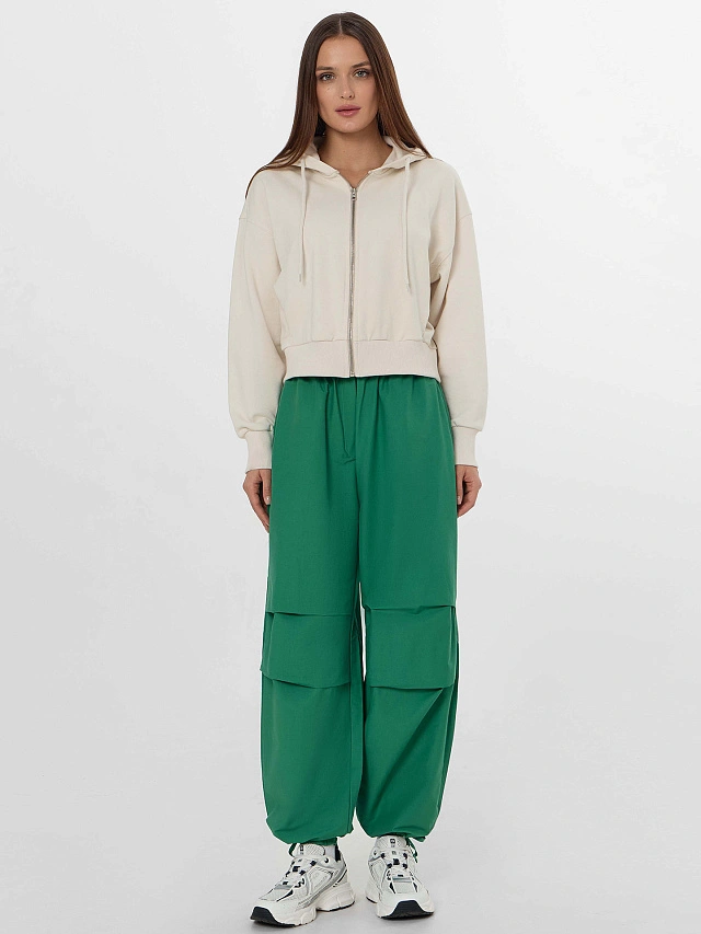 Брюки парашюты женские зеленые - 5