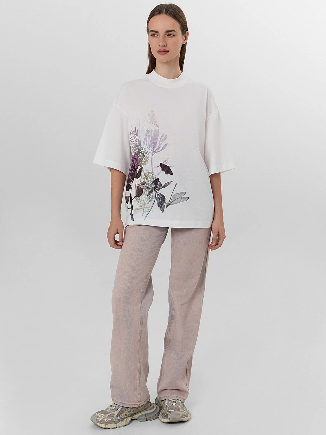 Футболка женская белая с печатью - 4