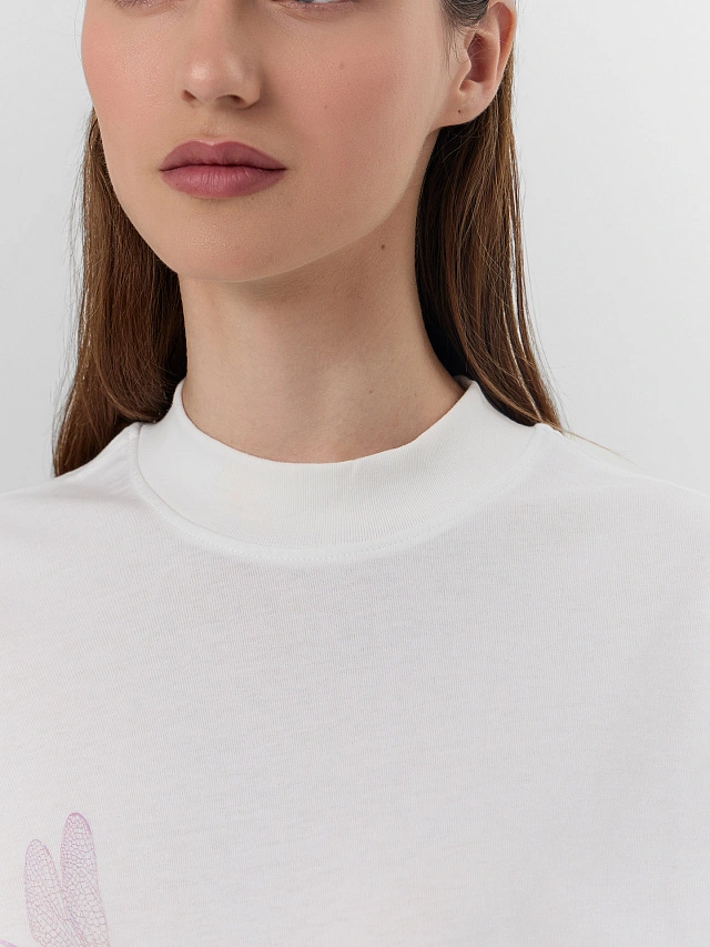 Футболка женская белая с печатью - 5