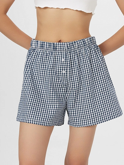 картинка Шорты женские в синюю клетку виши  от магазина стильной одежды Mark Formelle