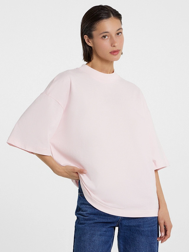 Футболка женская светло-розовая с печатью - 2