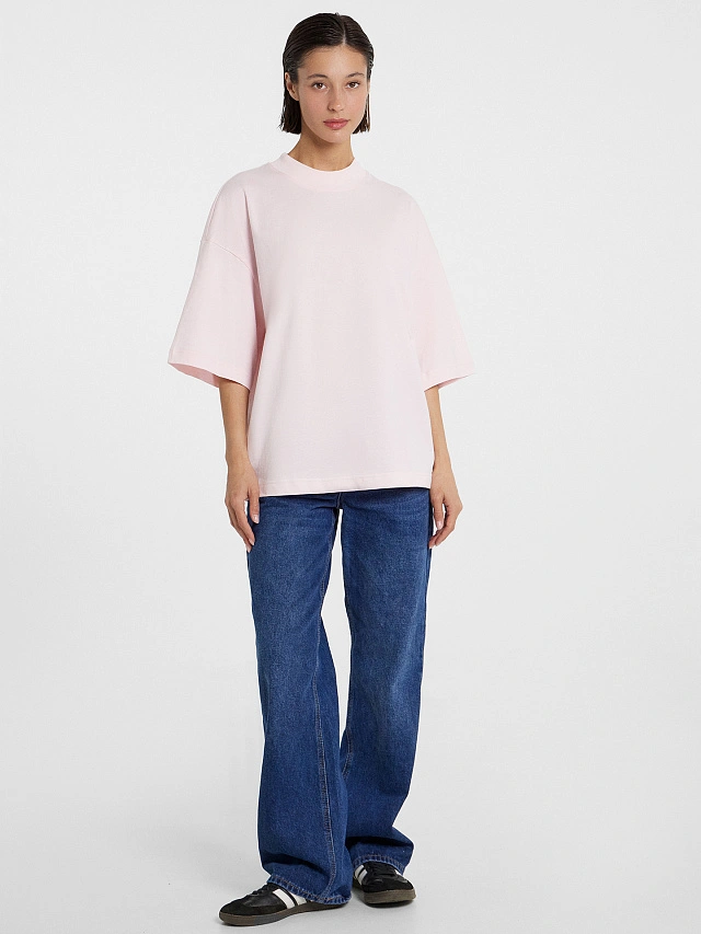 Футболка женская светло-розовая с печатью - 3