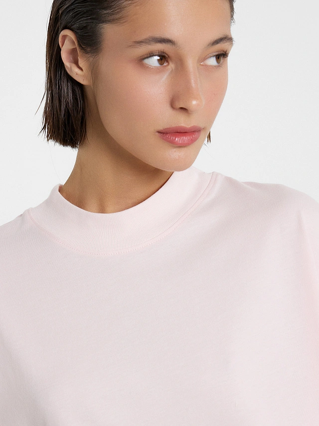 Футболка женская светло-розовая с печатью - 4