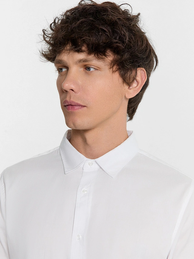 Рубашка мужская в белом цвете - 5