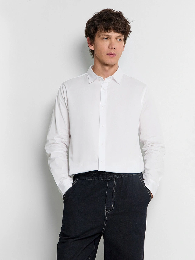Рубашка мужская в белом цвете - 7