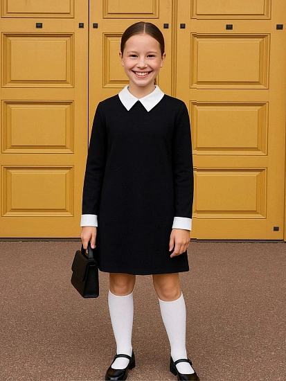 картинка Платье для девочек в черном цвете  от известного бренда одежды для девочек Mark Formelle