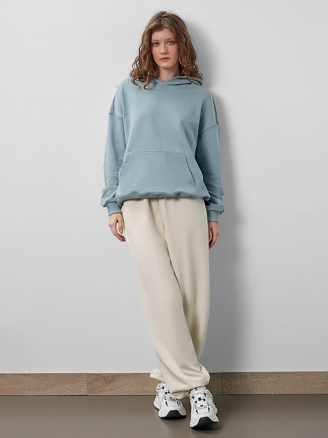 Брюки женские в бело-бежевом цвете - 9