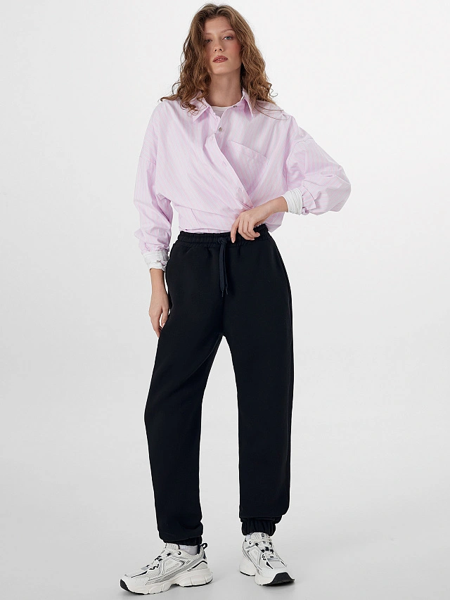 Теплые брюки женские черные - 7