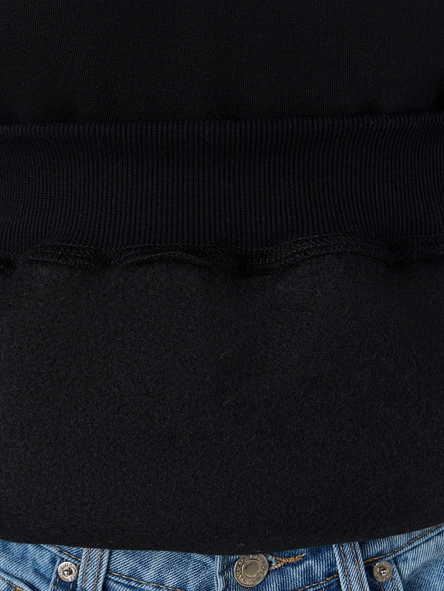 Теплое худи женское черное - 7