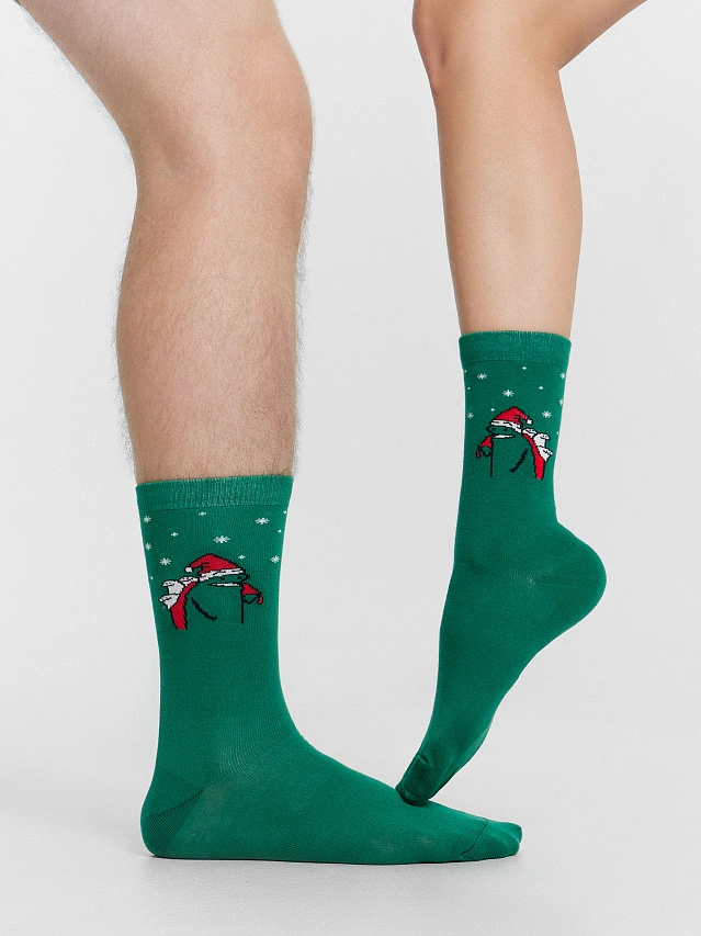 Носки унисекс зеленые высокие - 2