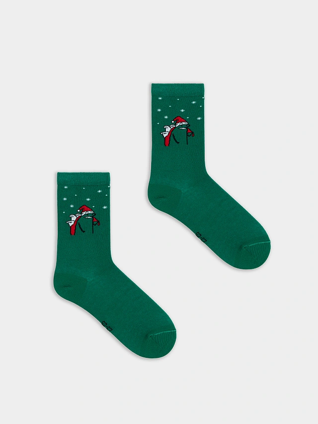 Носки унисекс зеленые высокие - 3