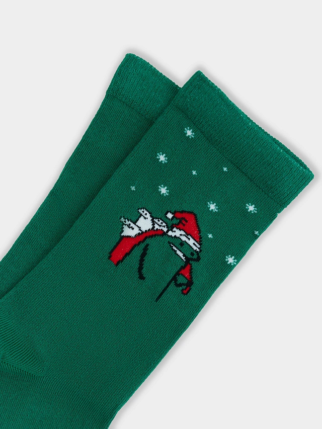 Носки унисекс зеленые высокие - 9