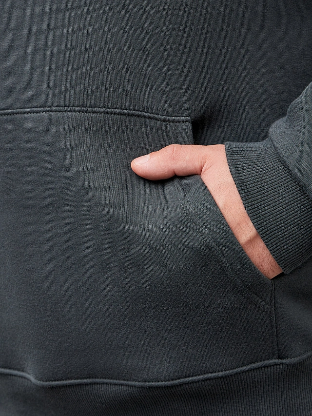 Теплый комплект мужской темно-зеленый из футера с начесом - 9