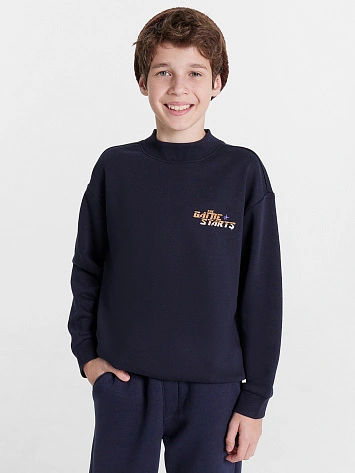 Свитшот для мальчиков синий с принтом