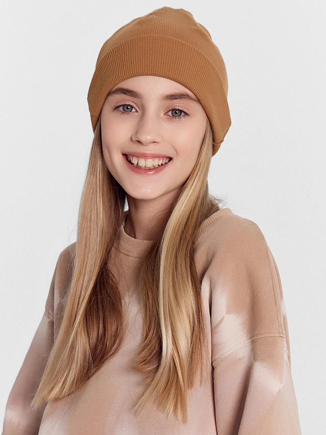 Шапка детская коричневая - 2