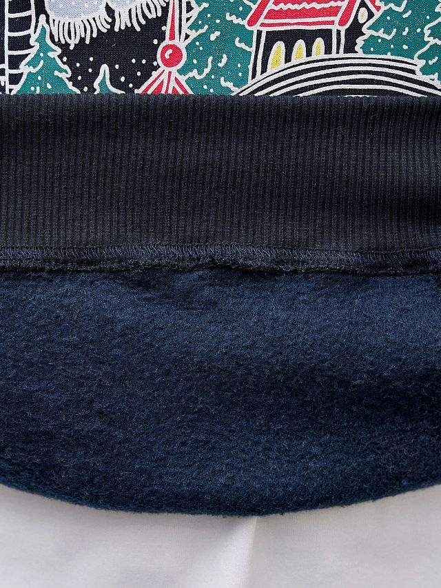 Свитшот мужской синий с новогодним принтом - 8