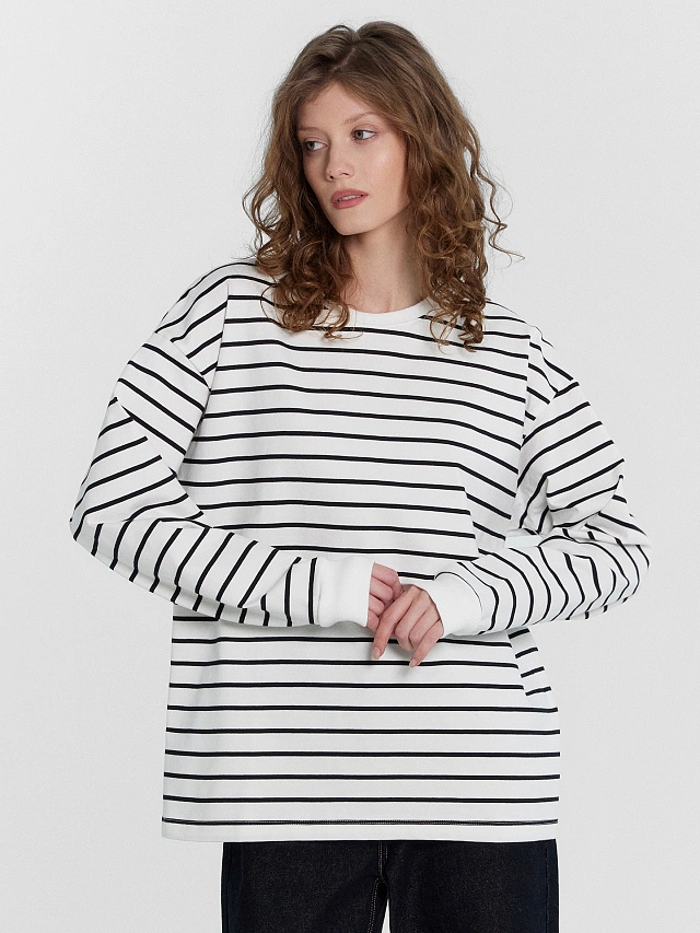Лонгслив женский в полоску - 5