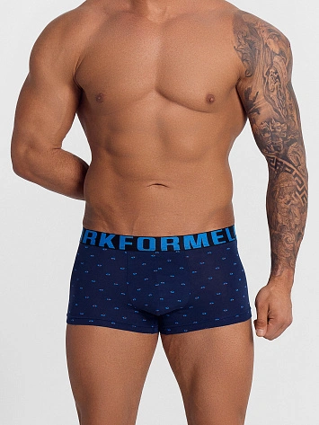 Трусы боксеры мужские синие с принтом