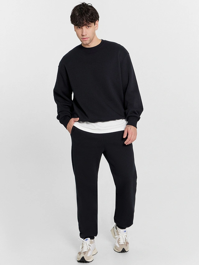 Комплект мужской черный (свитшот, брюки) - 10