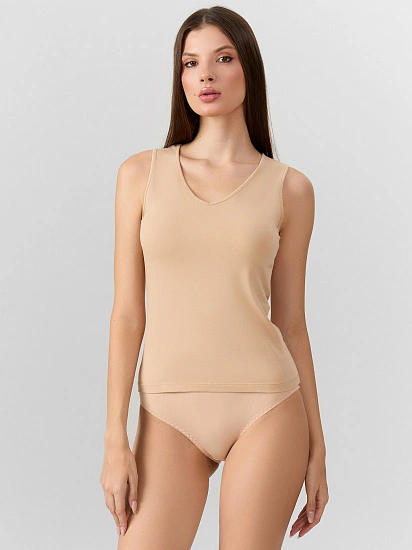 картинка Майка женская бежевая  от магазина стильной одежды Mark Formelle