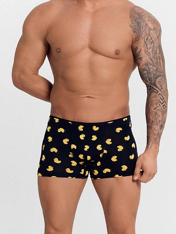 Трусы мужские черные с принтом в виде уточек