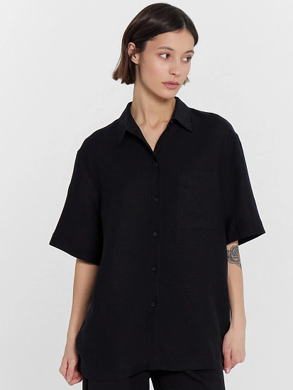 картинка Рубашка женская черная  от магазина стильной одежды Mark Formelle