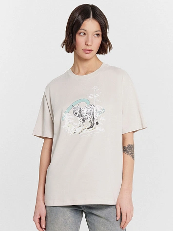 Футболка женская серая с принтом "свет хрустальной зари"